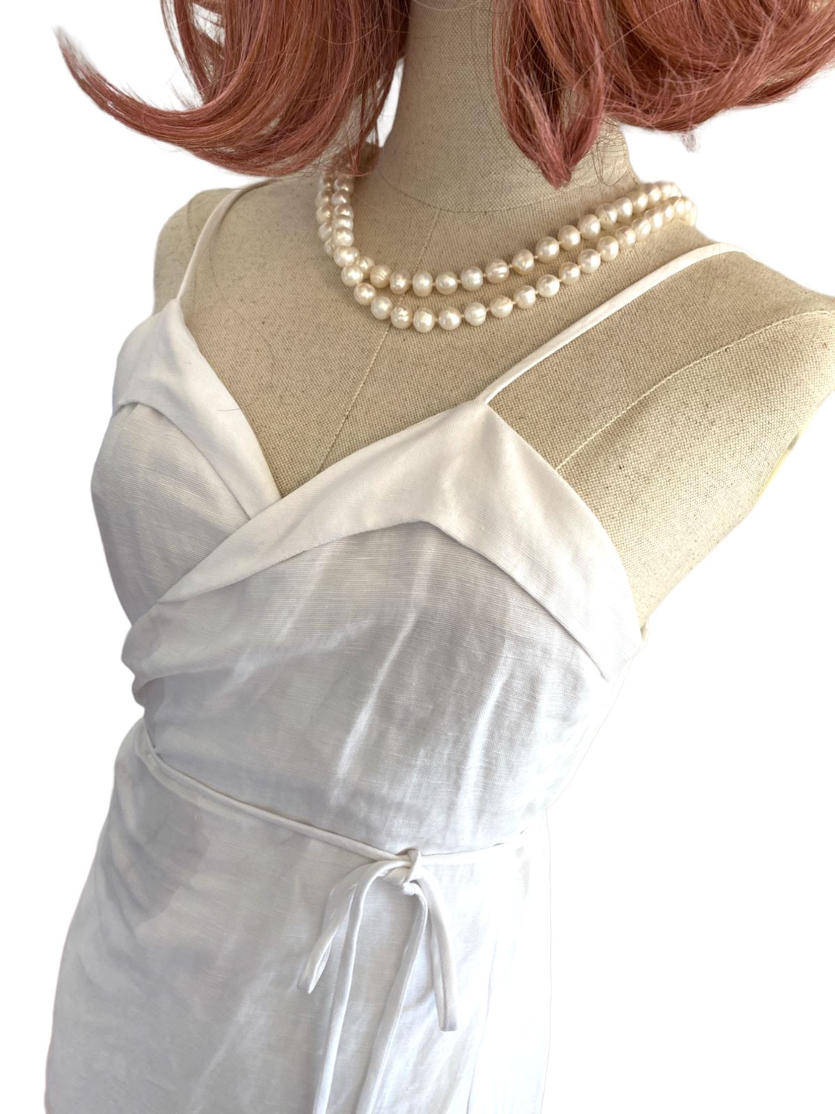 Reformation Wrap Midi Dress | Linen blend, White, Sz Large, Summer, Cocktail