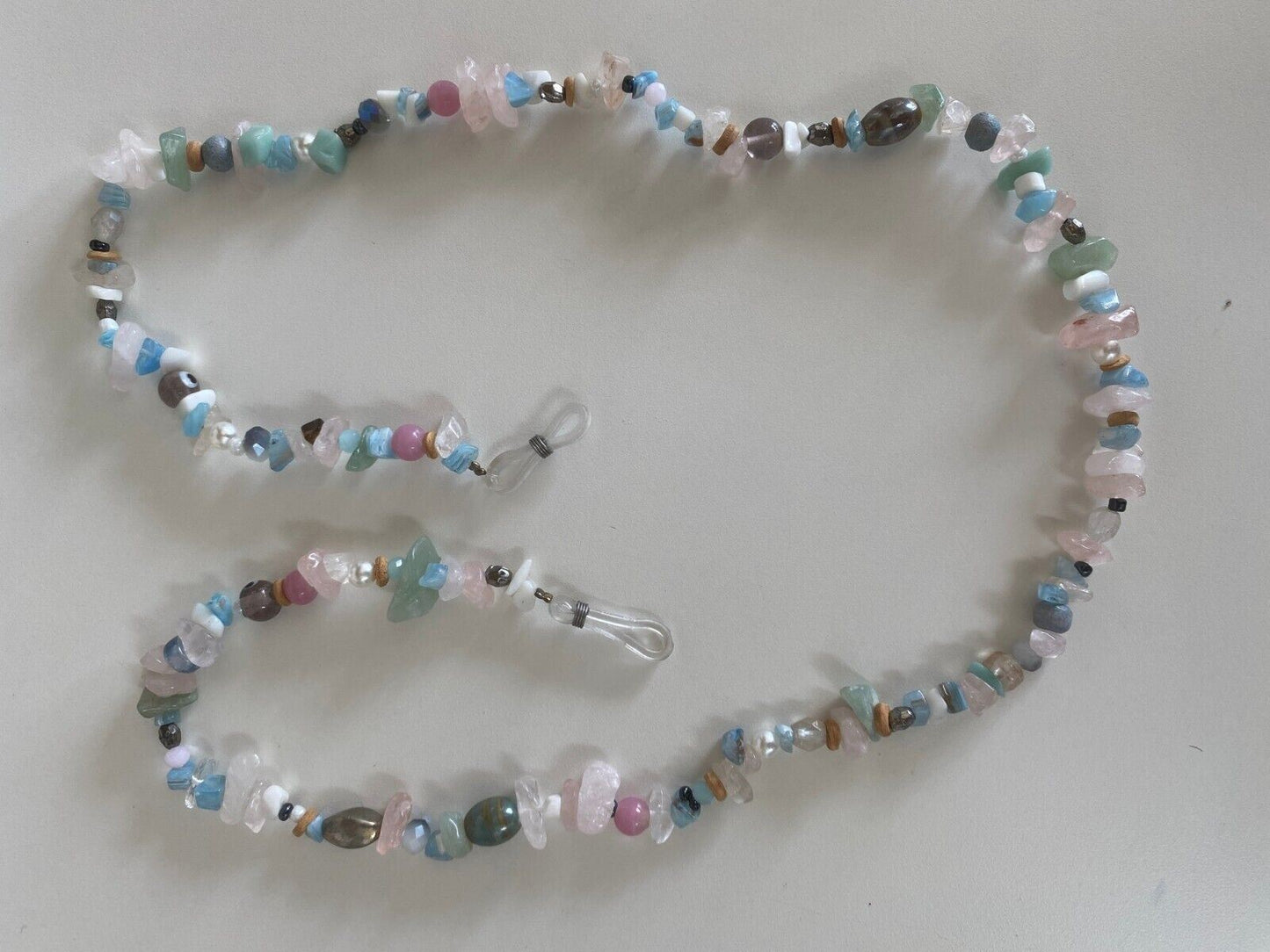 NAKED PEAR Semi Precious Stone Sunglasses / Glasses Chain, Holder, Blue Quartz