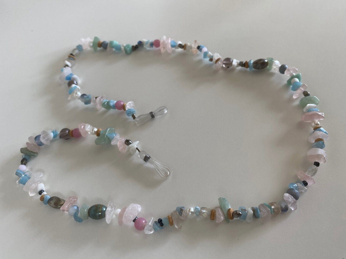 NAKED PEAR Semi Precious Stone Sunglasses / Glasses Chain, Holder, Blue Quartz