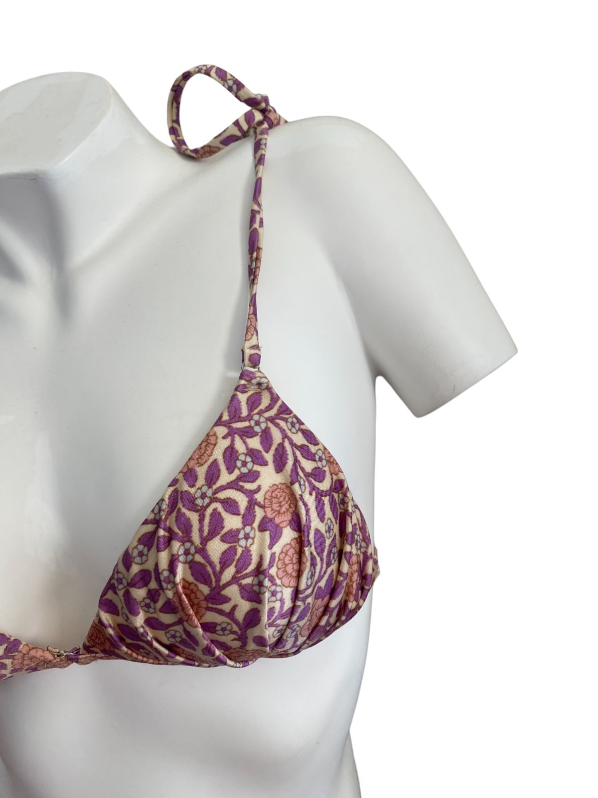 Zimmermann Caravan Tuck Bikini | Pink Floral, Shoulder/Pant ties, Triangle Top