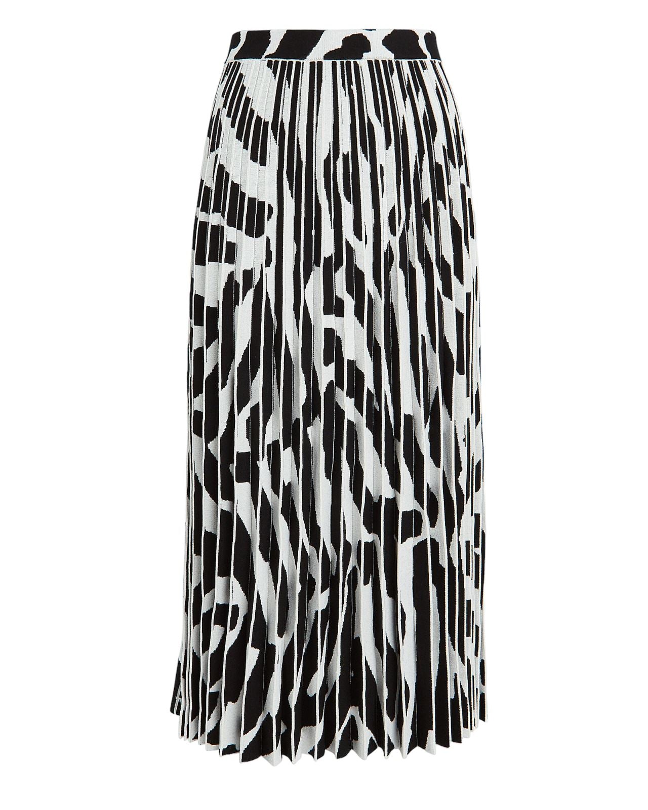 Proenza Schouler Pleated Zebra Midi Skirt | Stretch Knit, Elasticised, Sz Small