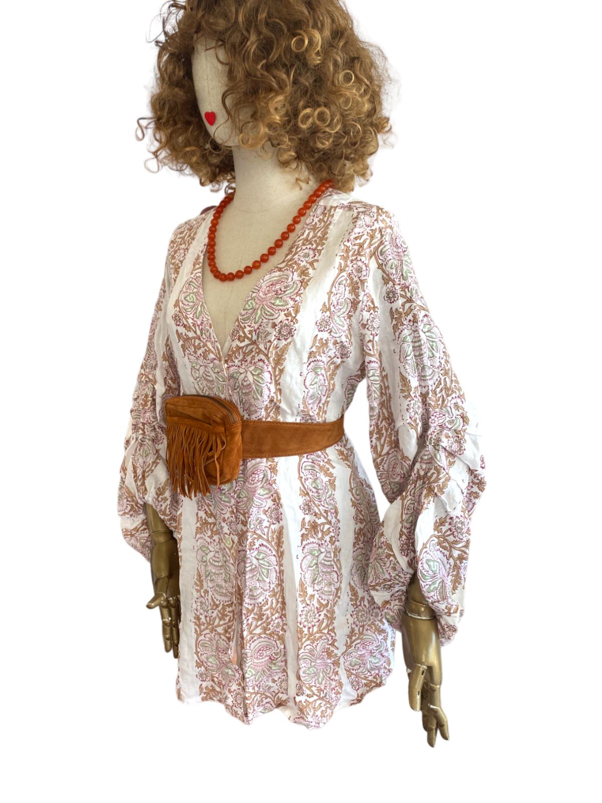 HANNAH ARTWEAR Linen Jacket / Shirt | Linen, Oversized, Puff Sleeves, OS