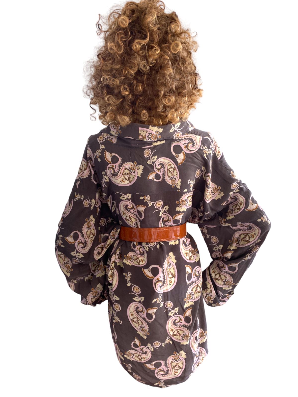 HANNAH ARTWEAR Silk Kimono / Jacket | Grey, Paisley, Oversized, One Size