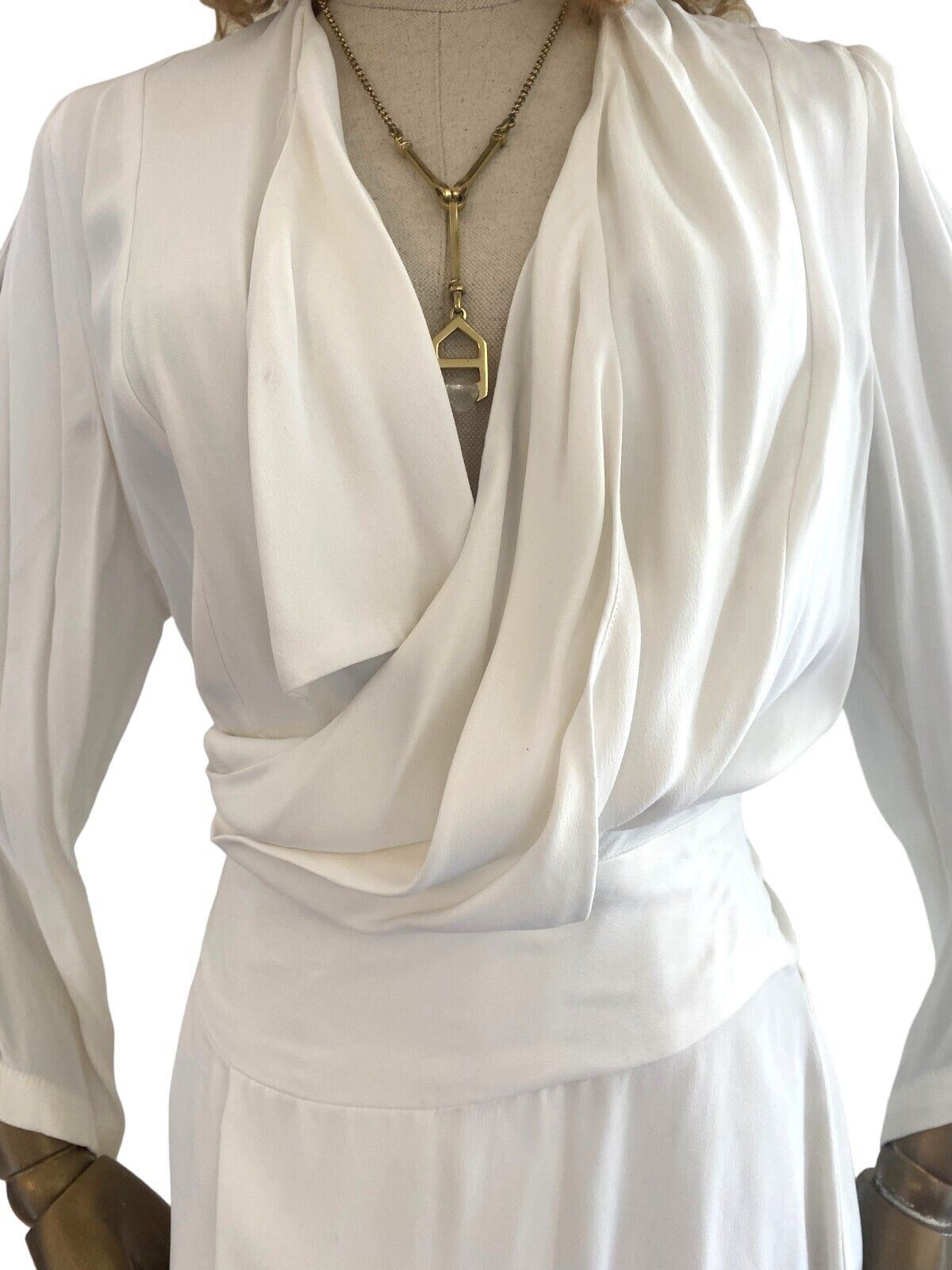 Acler White Wrap Mini Dress | Flared/ Split Sleeves, Soft Viscose, As New!