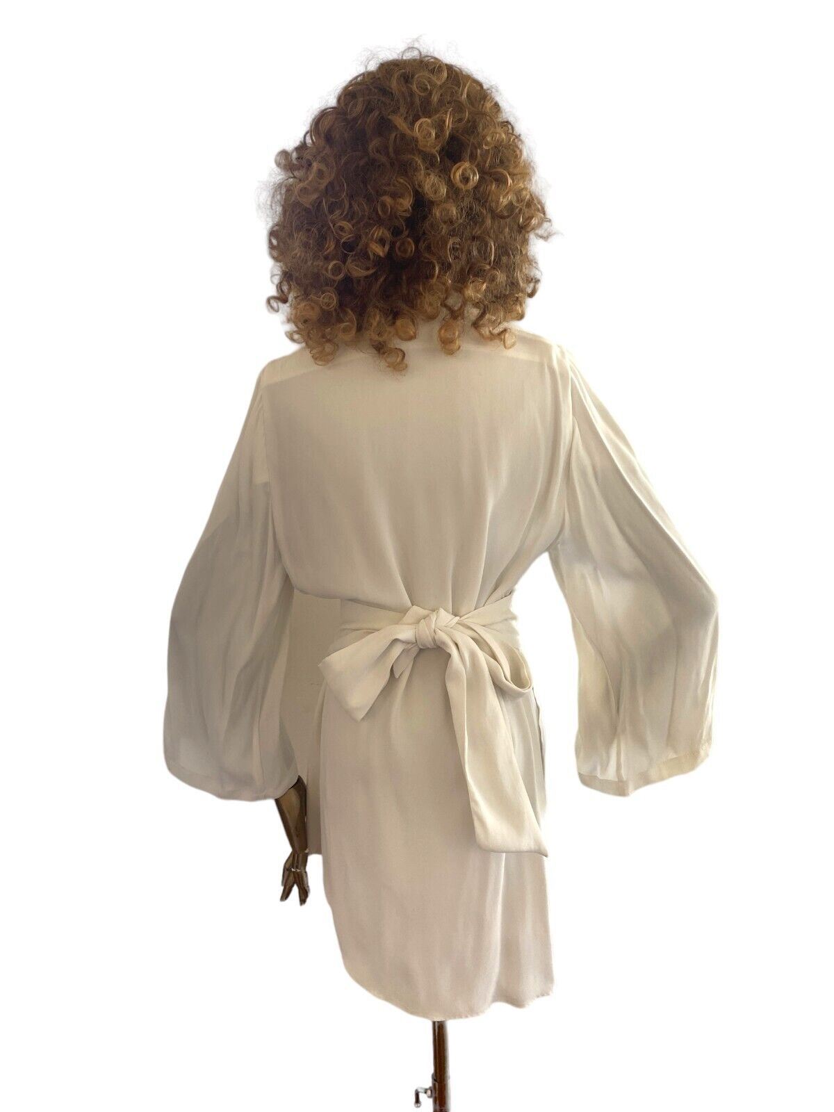 Acler White Wrap Mini Dress | Flared/ Split Sleeves, Soft Viscose, As New!