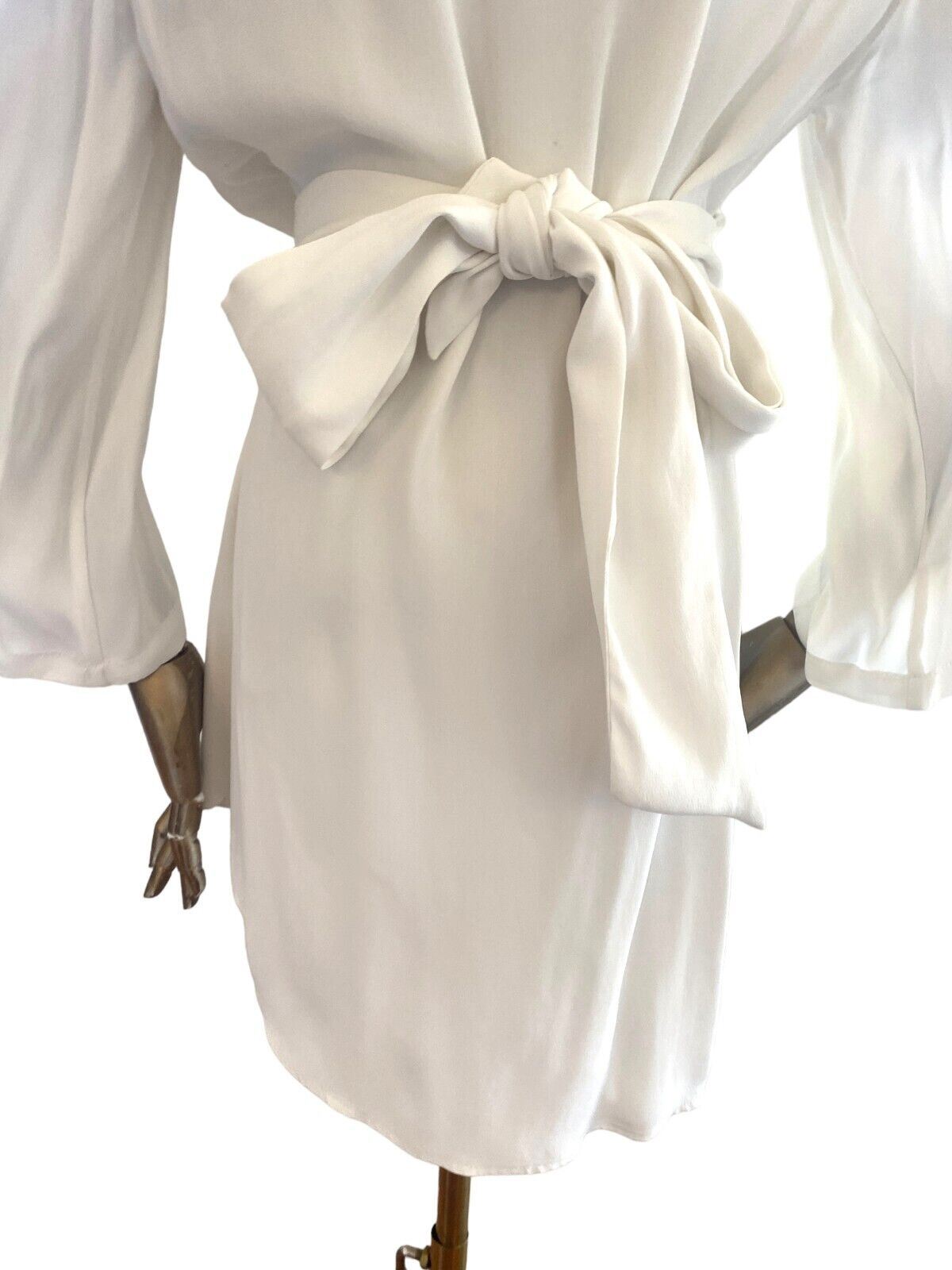 Acler White Wrap Mini Dress | Flared/ Split Sleeves, Soft Viscose, As New!