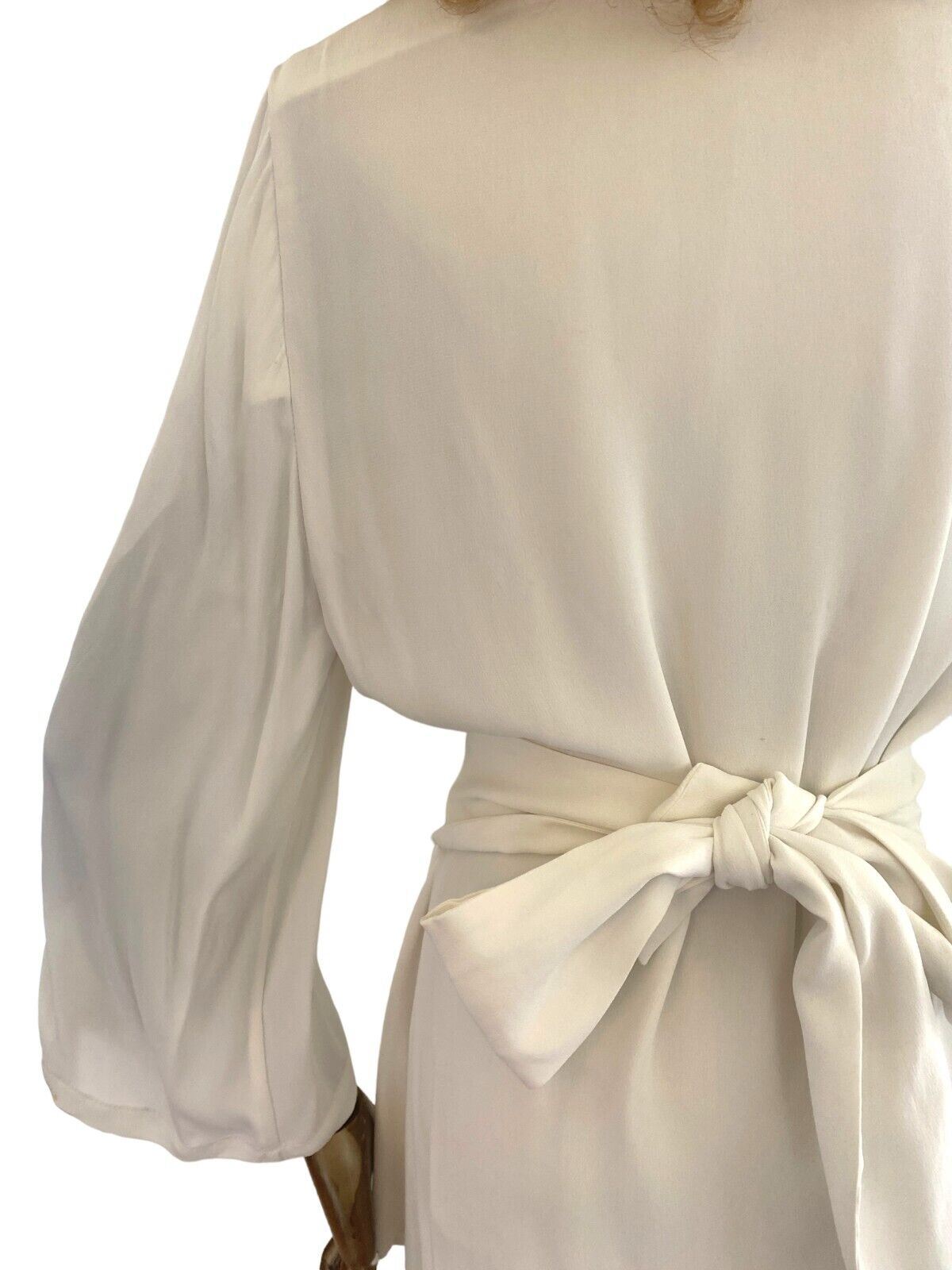 Acler White Wrap Mini Dress | Flared/ Split Sleeves, Soft Viscose, As New!