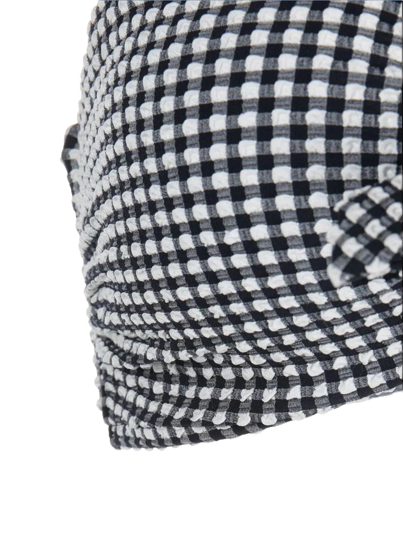 Zimmermann Jeannie Gingham Tie Bikini | Navy/White, Bandeau, Low Rise, Self Tie