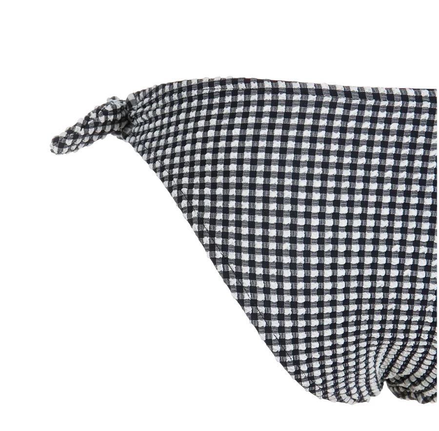 Zimmermann Jeannie Gingham Tie Bikini | Navy/White, Bandeau, Low Rise, Self Tie