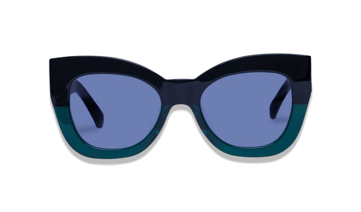 Karen Walker Northern Lights Sunglasses | Black / Emerald, Cats Eye, Oversized