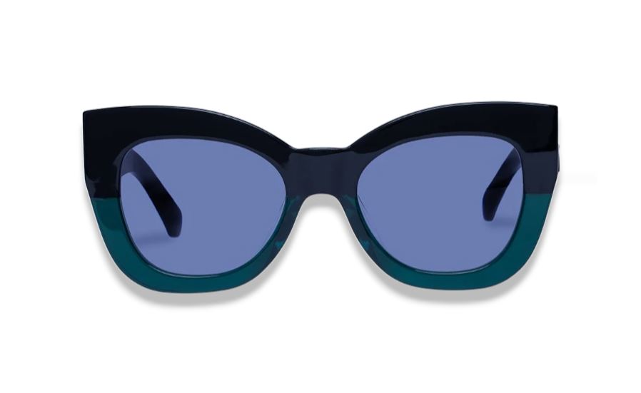 Karen Walker Northern Lights Sunglasses | Black / Emerald, Cats Eye, Oversized
