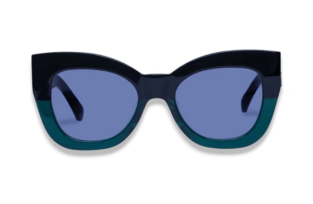 Karen Walker Northern Lights Sunglasses | Black / Emerald, Cats Eye, Oversized
