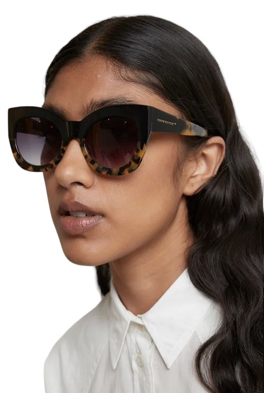 Karen Walker Northern Lights Sunglasses | Black / Emerald, Cats Eye, Oversized