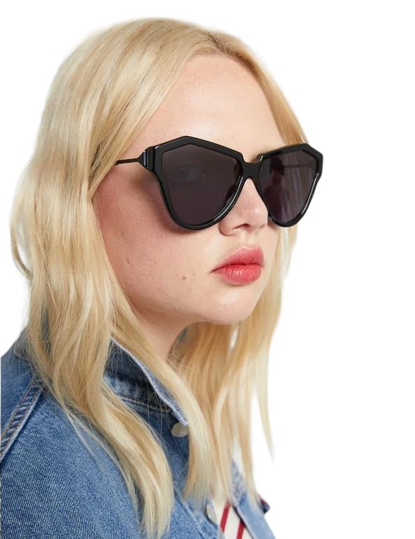 Karen Walker One Hybrid Sunglasses | Black Mono, Cat Eye, Biodegradable & Eco