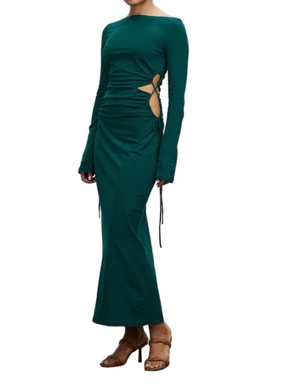 CAMILLA AND MARC Alexandre Dress | Green, Bodycon, Midi/Maxi, Side Cut Out, Lace