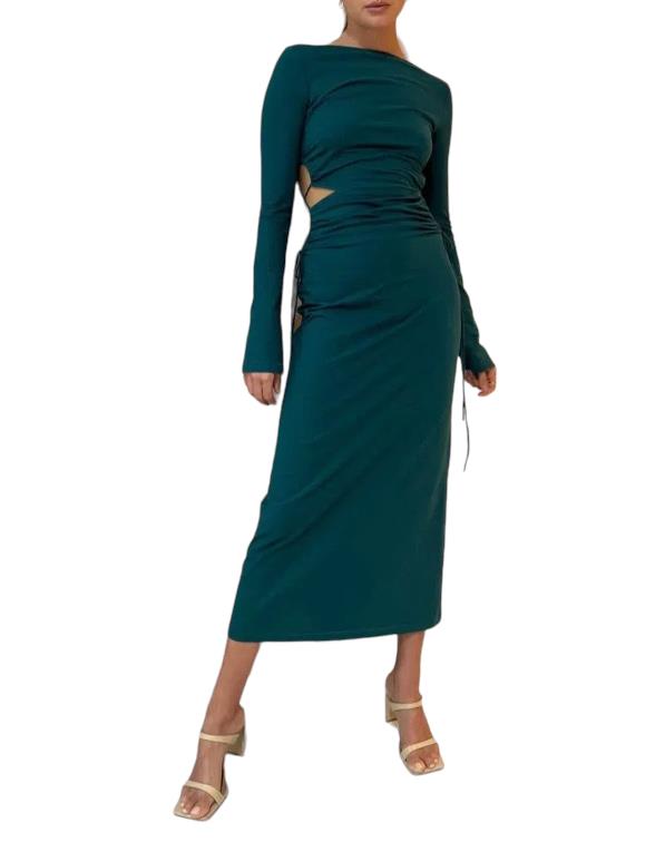 CAMILLA AND MARC Alexandre Dress | Green, Bodycon, Midi/Maxi, Side Cut Out, Lace