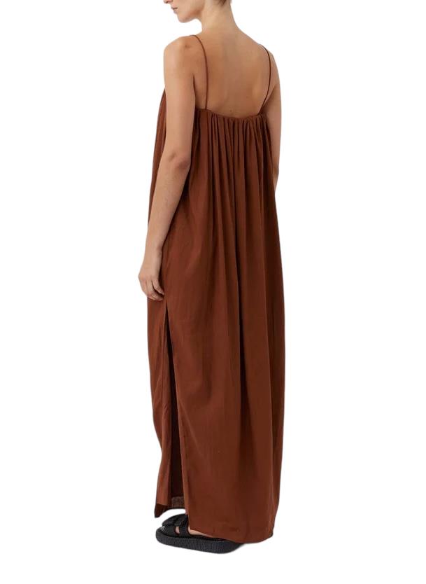 Camilla and Marc Fleur Gathered Dress | Rust/Brown, Spaghetti, Maternity Option