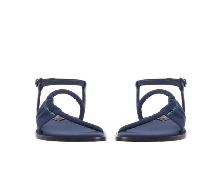 Zimmermann Scuba Flat Sandal | Grass / Green, Neoprene / Leather, Strappy Flats