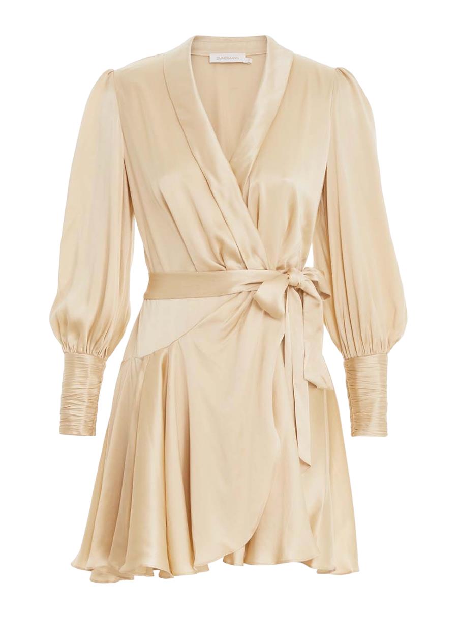 Ivory silk wrap on sale dress