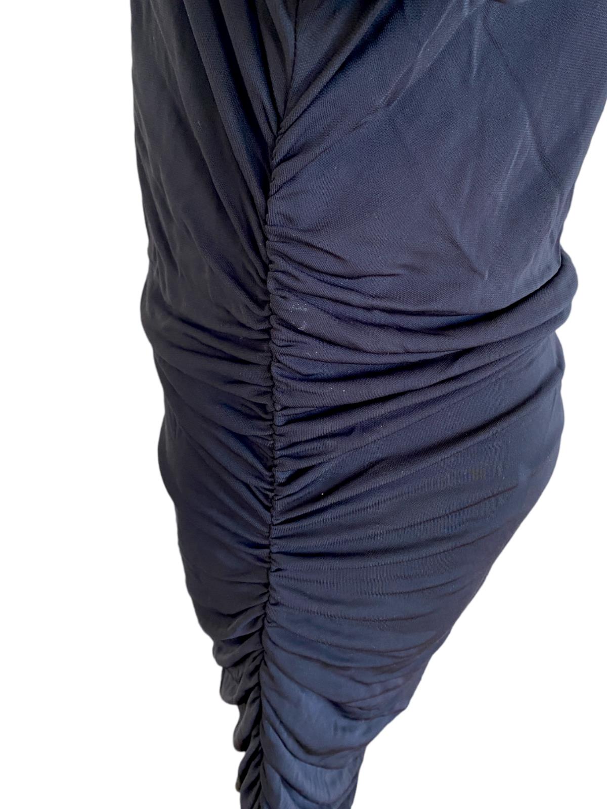 CUE Slinky Maxi Black Dress | Size 14, Gathered, Side Slits, Stretch, Formal