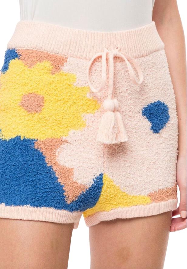 Alice McCall Sweet Talk Shorts |Sz S, Pink, Fluffy Knit/Terry, Pink/Peach Floral