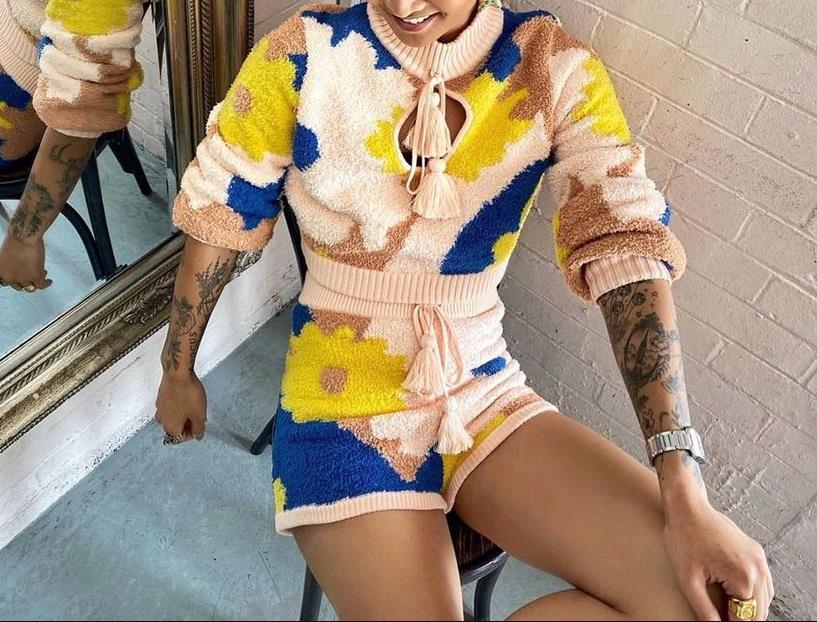Alice McCall Sweet Talk Shorts |Sz S, Pink, Fluffy Knit/Terry, Pink/Peach Floral