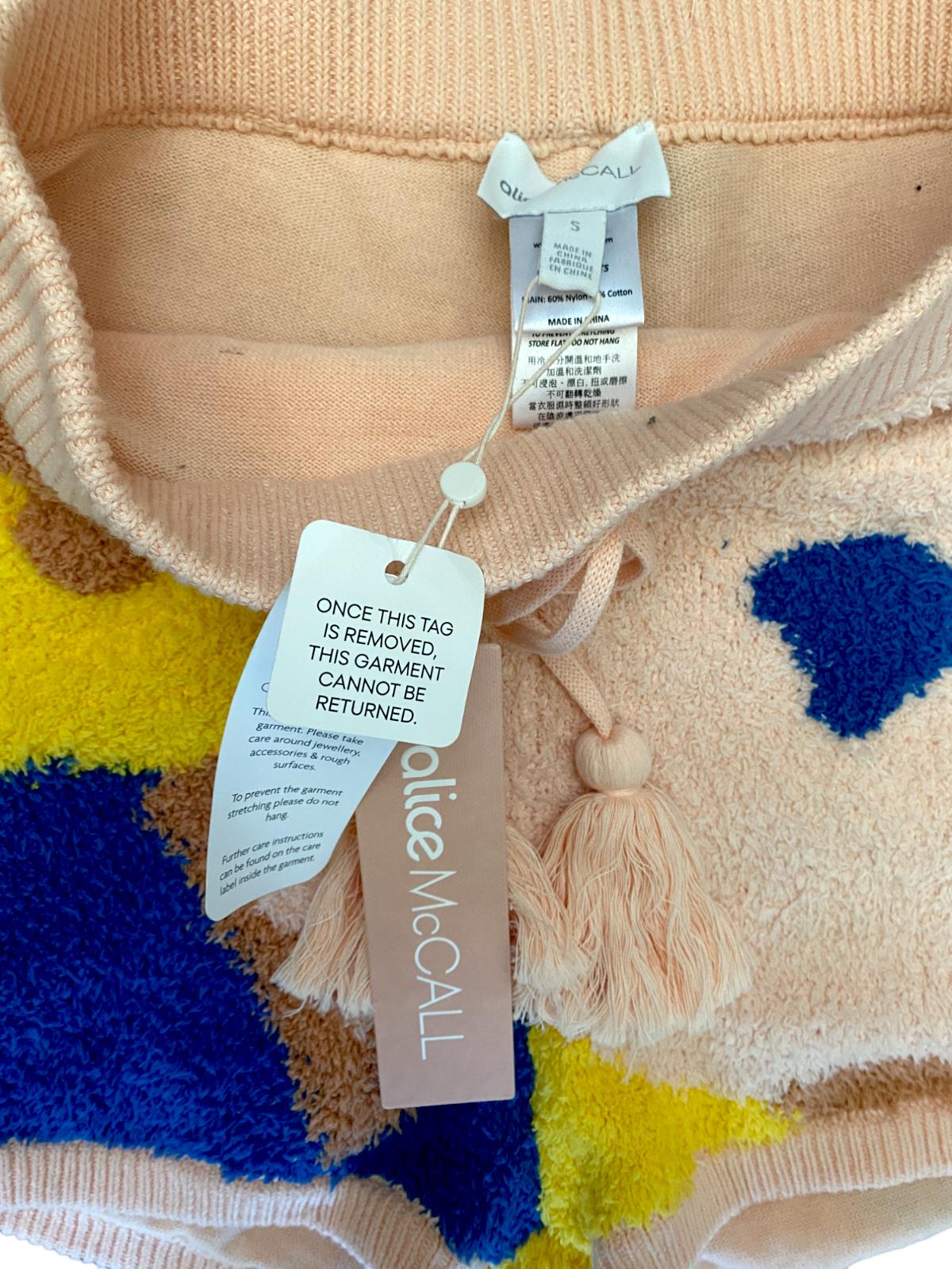 Alice McCall Sweet Talk Shorts |Sz S, Pink, Fluffy Knit/Terry, Pink/Peach Floral