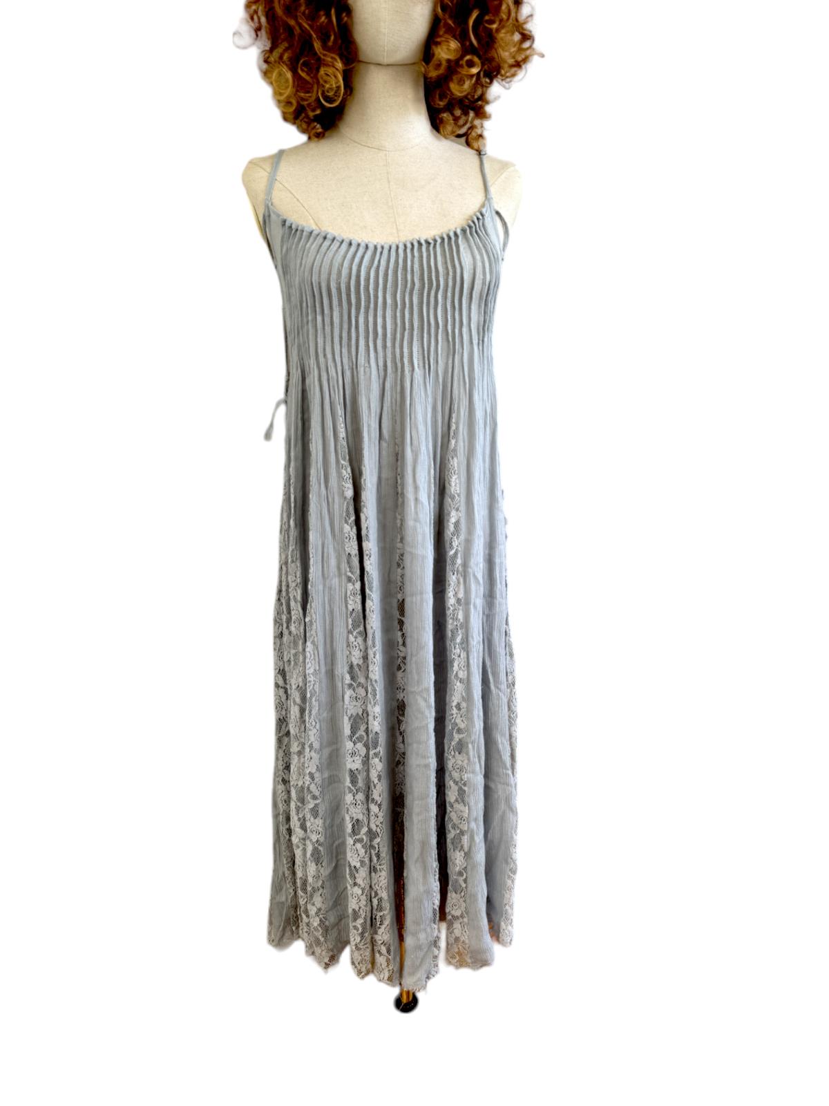 Free People Flowing Midi Dress | Lace Inserts, Lace Up Detail, Oversized, Beach