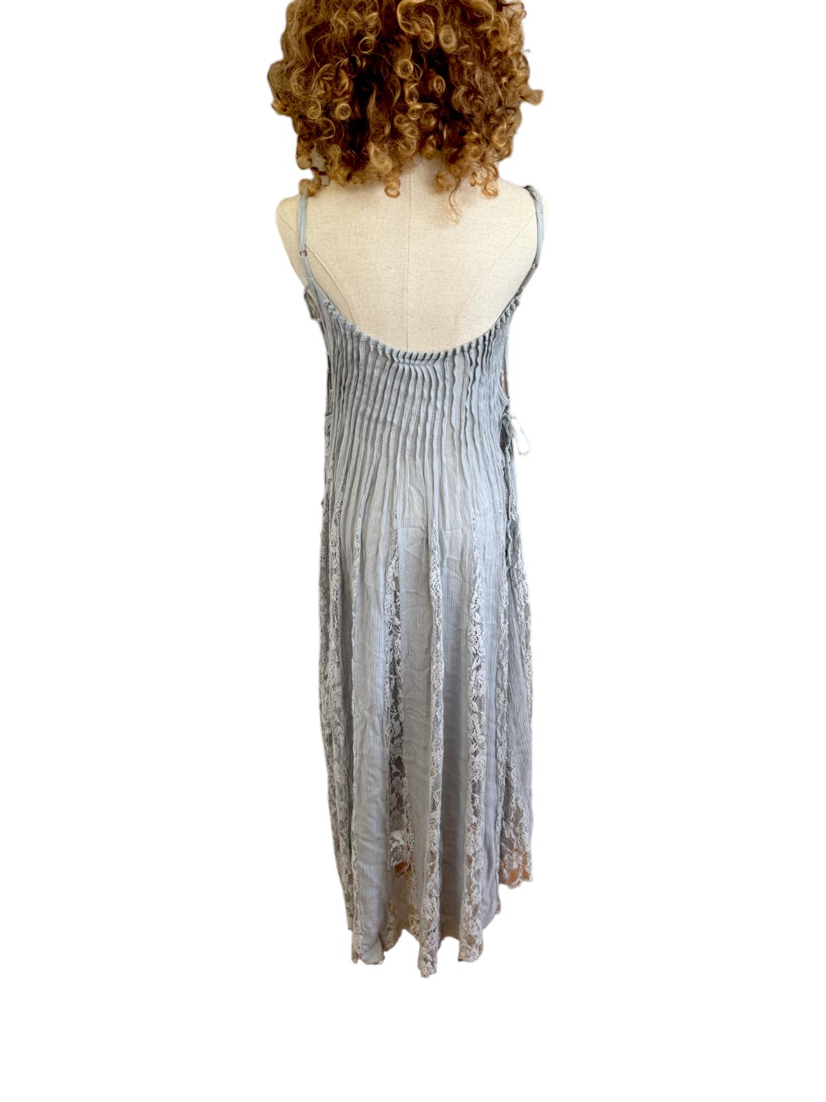 Free People Flowing Midi Dress | Lace Inserts, Lace Up Detail, Oversized, Beach