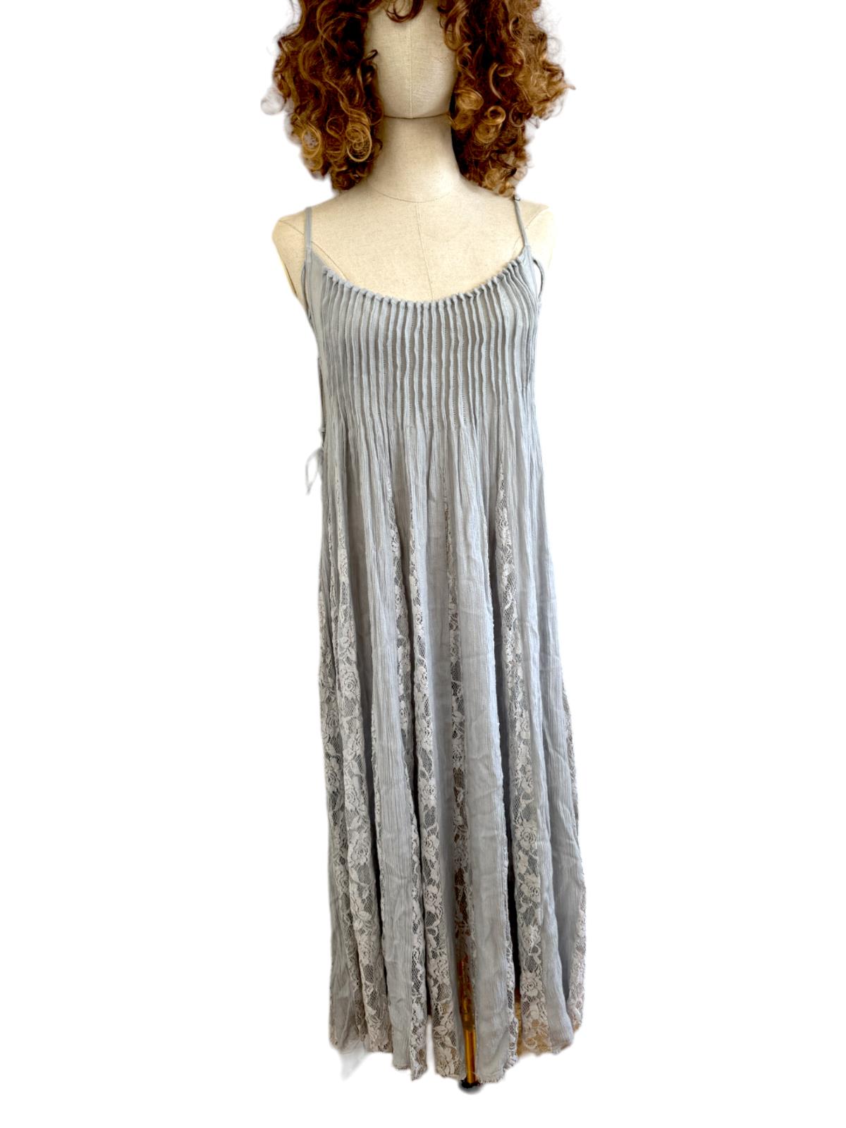 Free People Flowing Midi Dress | Lace Inserts, Lace Up Detail, Oversized, Beach