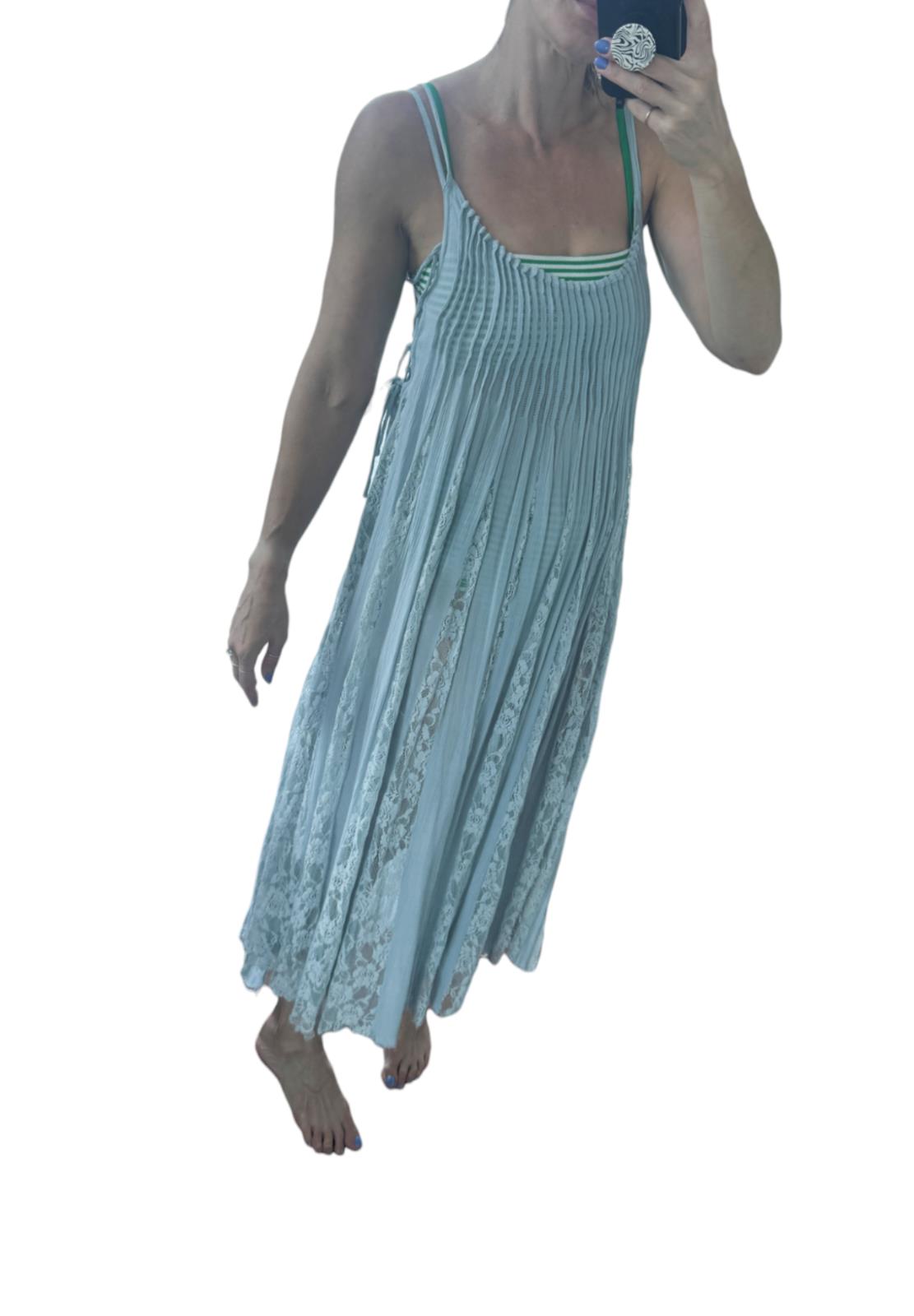 Free People Flowing Midi Dress | Lace Inserts, Lace Up Detail, Oversized, Beach