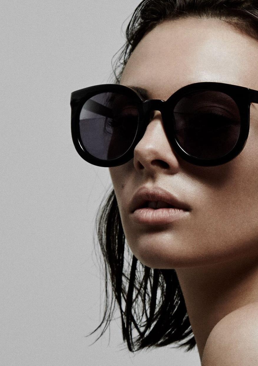 Karen Walker Super Duper Strength Sunglasses | Classic Black, Round, Oversized