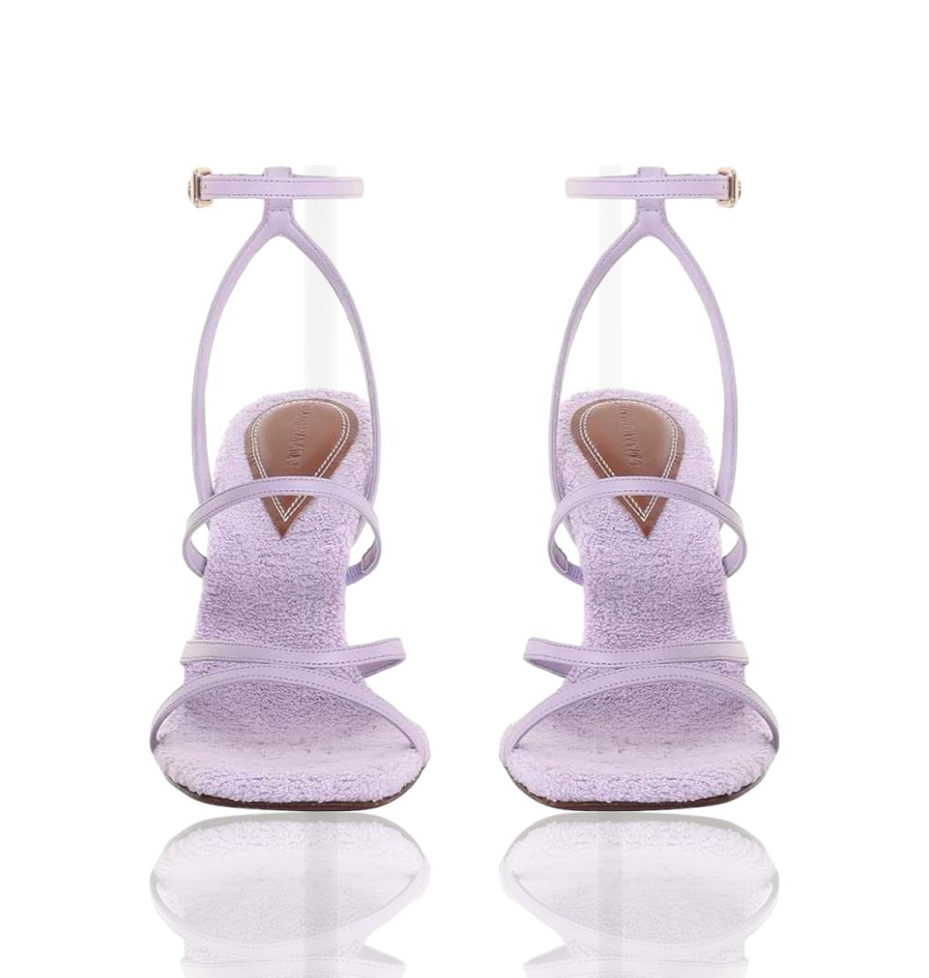 Zimmermann Towelling Sandal 100 | Lilac/Purple, High Heel, Leather, Strappy