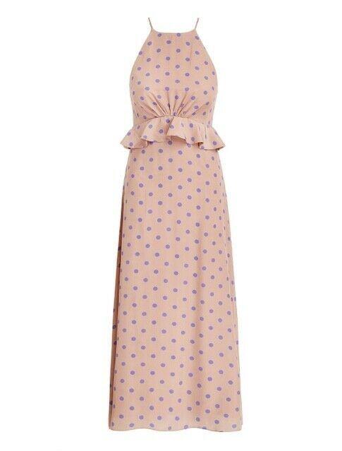 Zimmermann Silk Flounce Picnic Dress | Halter Neck, Polka Dot | Party $650 RRP