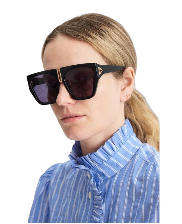 Karen Walker Double Trouble Sunglasses | Black, Oversized, Biodegradable, Modern