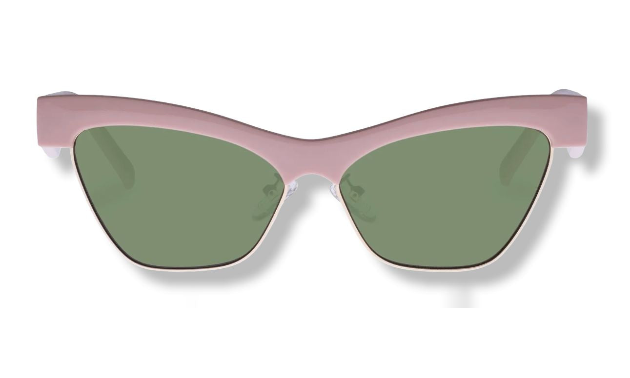 Le Specs Mountain High Sunglasses | Metal/Acetate, BPA Free, Putty Pink / Gold