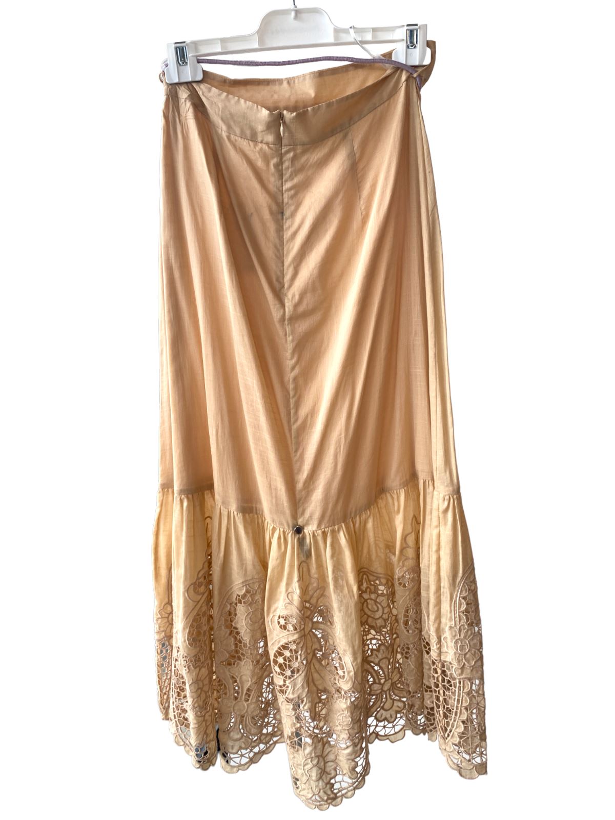 Zimmermann Brighton Scallop Frill Skirt | Taupe/Beige, Rope Belt, High Waisted