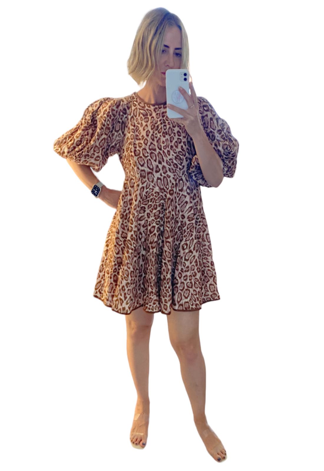 Zimmermann Concert Day Mini Dress | Pink Leopard Print, Puff Sleeves, Linen Zimmermann Concert Day Mini Dress | Pink Leopard Print, Puff Sleeves, Linen