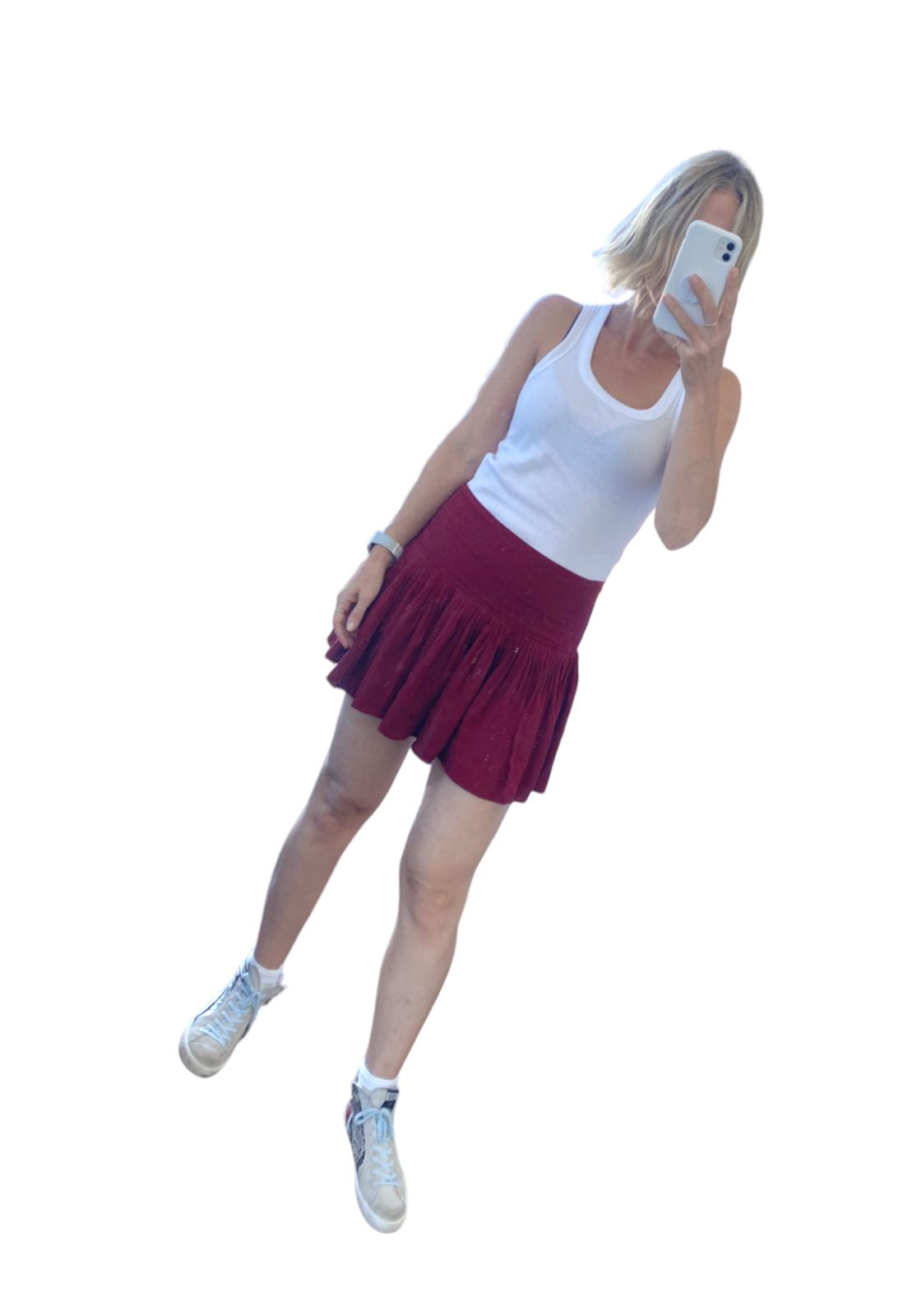 ISABEL MARANT ÈTOILE mini skirt | Red/Burgundy, Size 38 or Medium, Fit & Flare