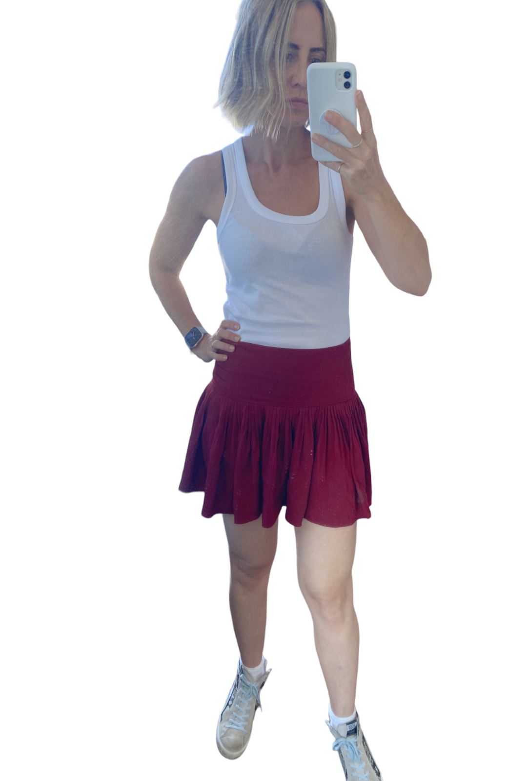 ISABEL MARANT ÈTOILE mini skirt | Red/Burgundy, Size 38 or Medium, Fit & Flare