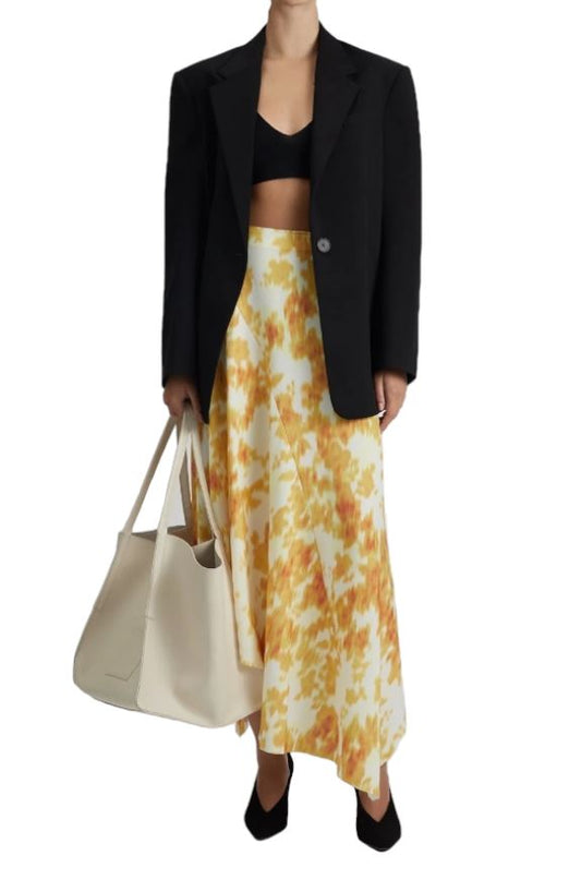 CAMILLA AND MARC Samba Skirt | Yellow Floral Print, Asymmetrical, Cascading