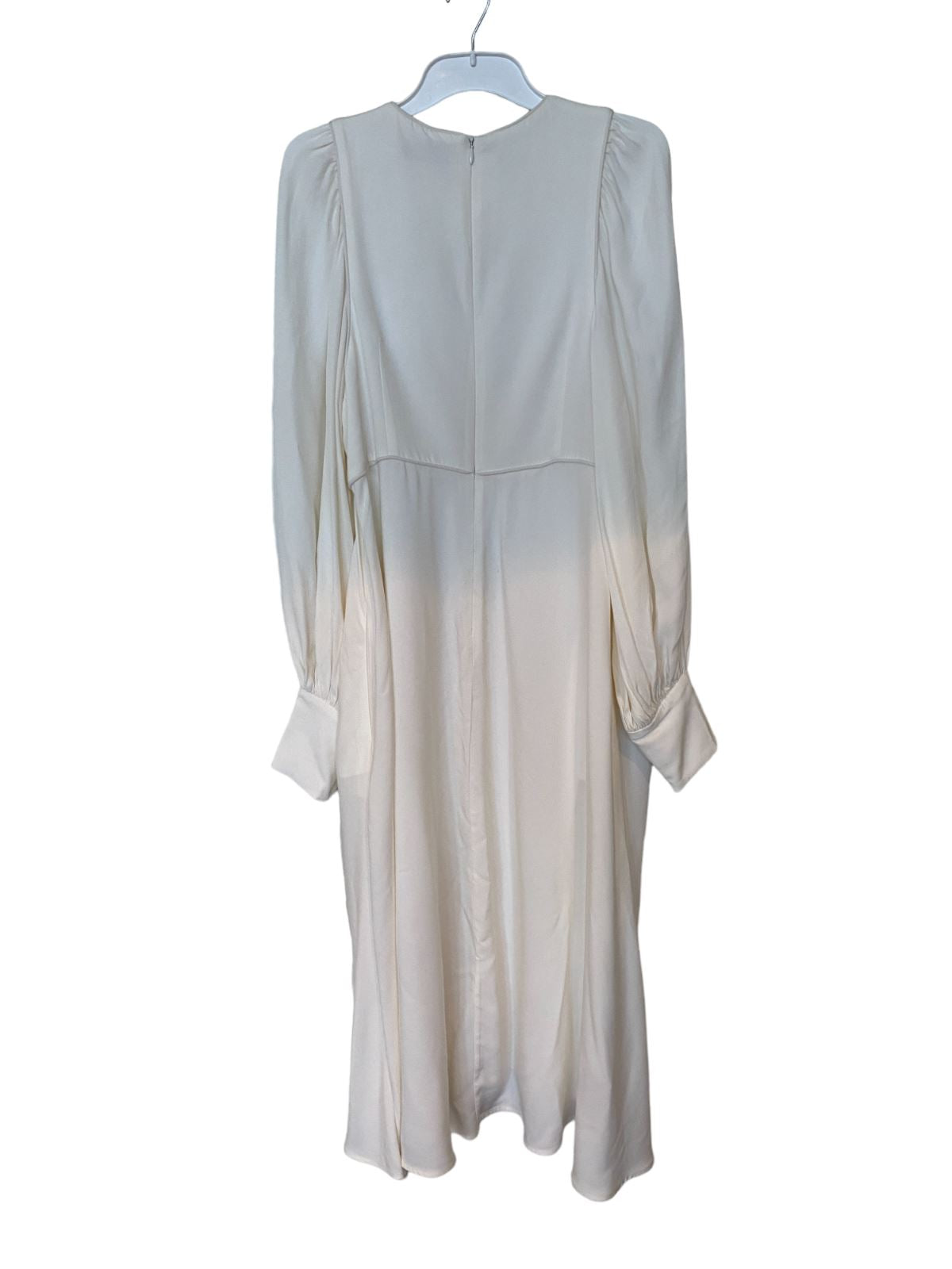 Zimmermann Keyhole Midi Dress, Cream |Viscose, Puff Sleeves, Cutout, Off White