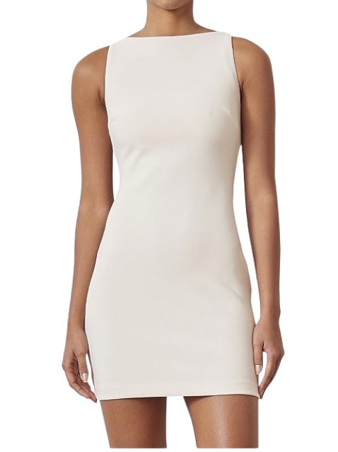 BEC + BRIDGE Raphaela Mini Dress | Vanilla/Off White, Thick & Stretch, Bridal