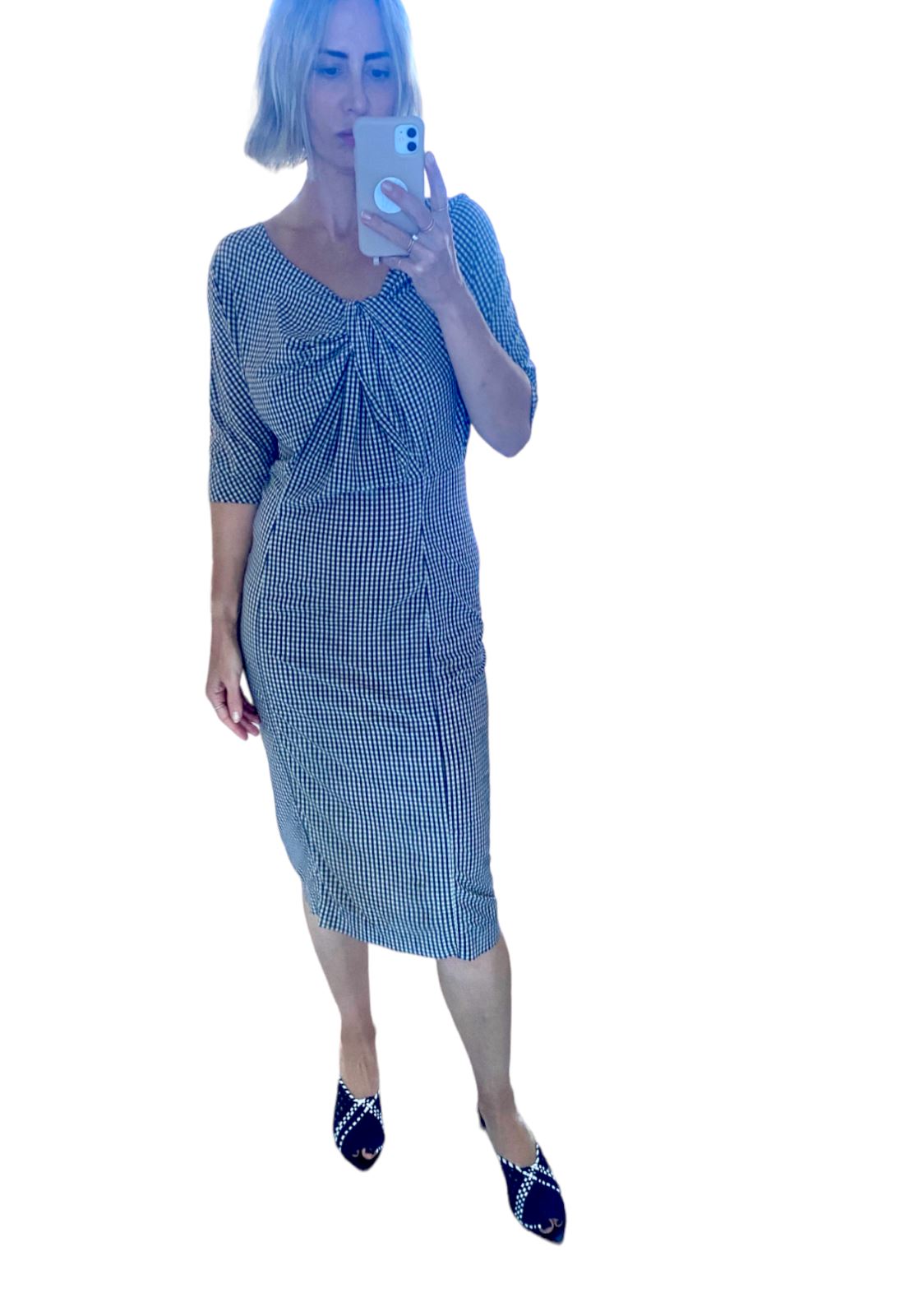 Scanlan Theodore Twist Front Dress | Pencil, Lightweight, STRETCH Fits Sz 8-12