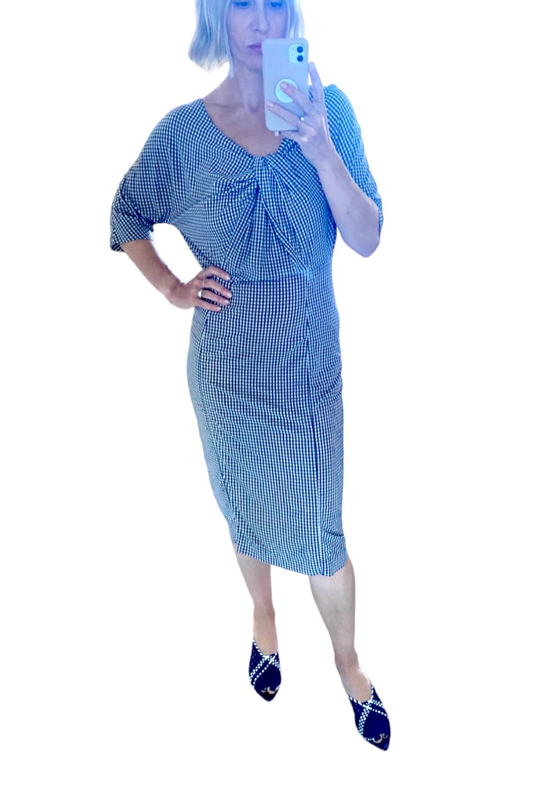 Scanlan Theodore Twist Front Dress | Pencil, Lightweight, STRETCH Fits Sz 8-12