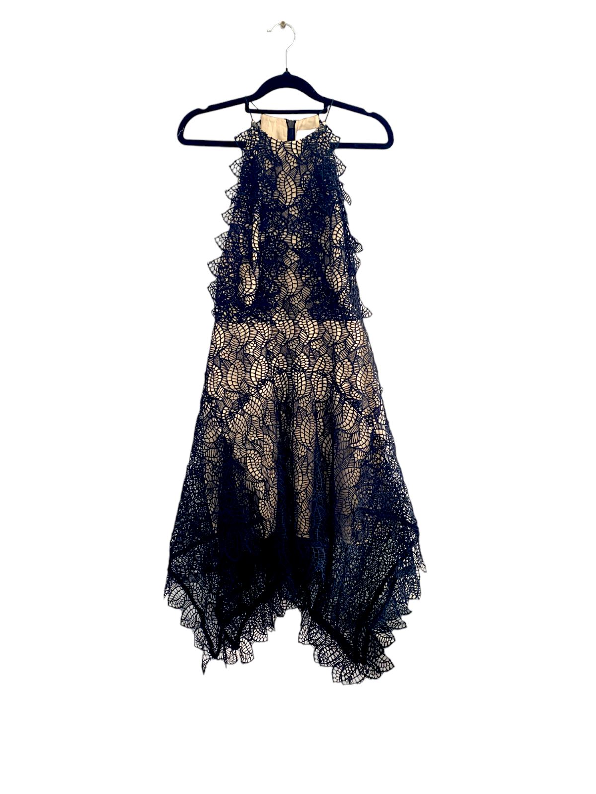 Acler Burton Dress | Black Lace Overlay, Lined, High Neck,