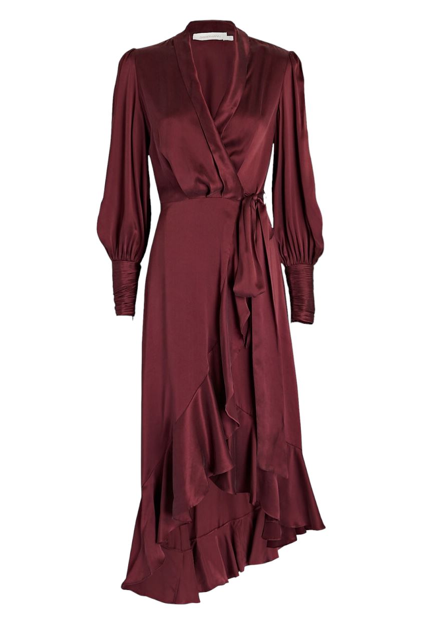 Zimmermann Silk Wrap Midi Dress Burgundy Sueded Silk Dolman Naked Pear Zimmermann Silk Wrap Midi Dress Burgundy Sueded Silk Dolman Naked Pear