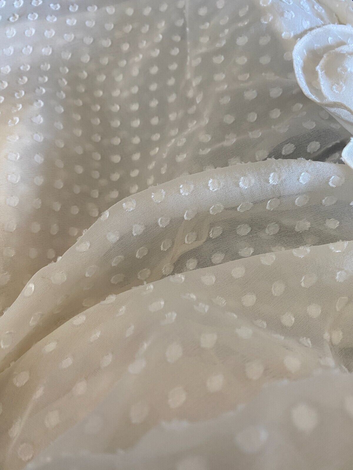 Zimmermann Super Eight Dot Ruffle Shirt Blouse | Ivory/Off White, Silk Blend