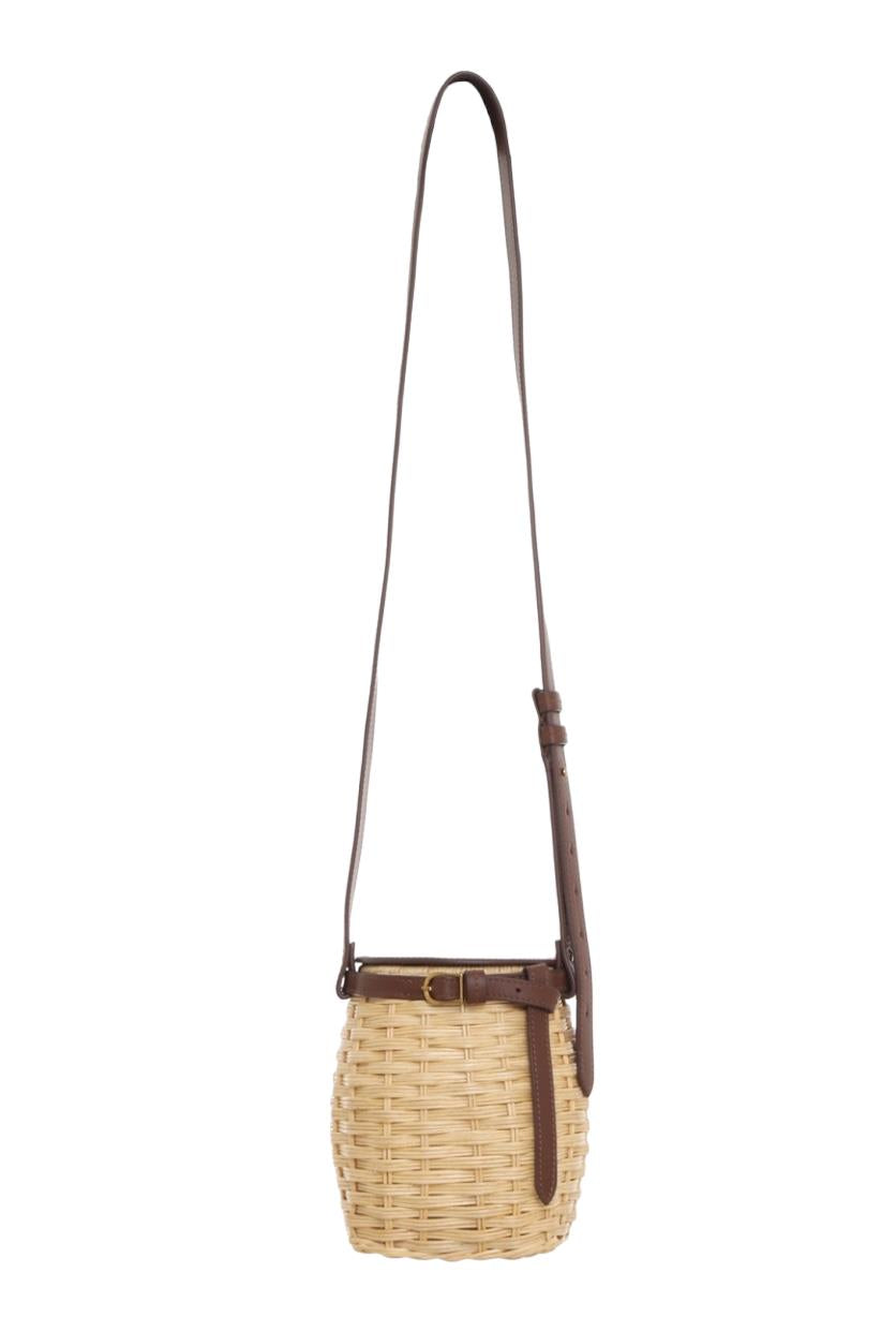 Zimmermann Wicker Cross Body Bag | Leather / Straw, Beige / Brown