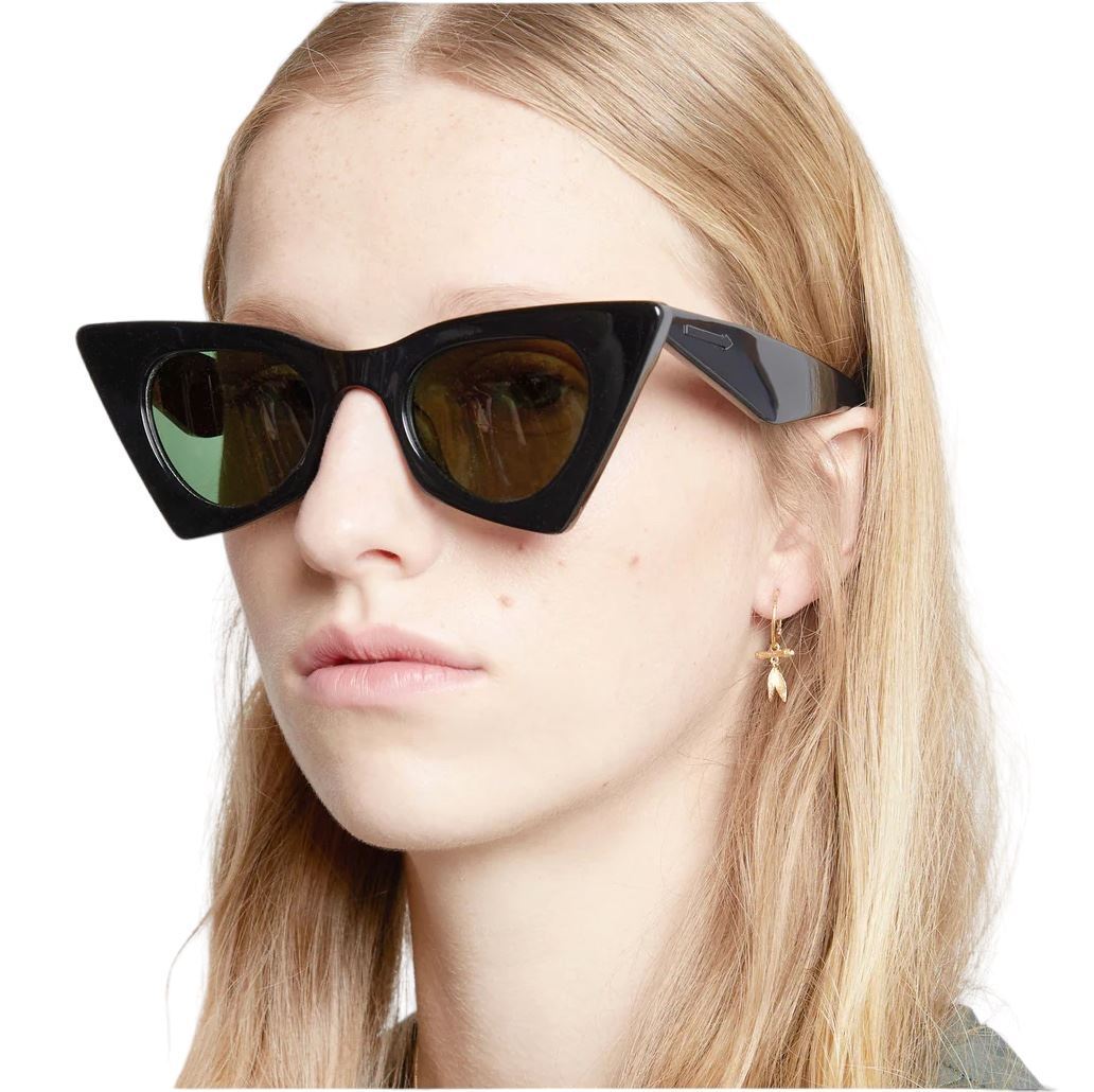 Karen Walker  Astral Arrow B Sunglasses | OxBlood, Blue Lens CatEye, Bio-Acetate